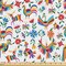Ambesonne Mexican Fabric by The Yard, Traditional Latin American Art Design Natural Inspirations Flowers and Birds, Decorative Fabric for Upholstery and Home Accents, 2 Yards, Tan Brown